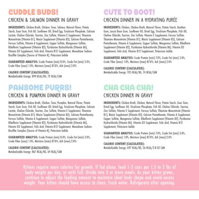 Kitten Softly Chicken, Tuna & Salmon Variety Pack Grain-Free Shredded Wet Cat Food, 2.8-oz can, case of 12