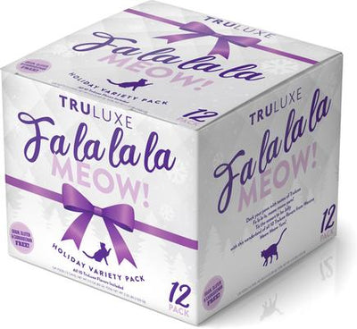 TruLuxe Fa La La La Meow Variety Pack Comida enlatada para gatos, lata de 3 oz, caja de 12
