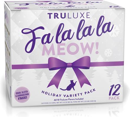 TruLuxe Fa La La La Meow Variety Pack Canned Cat Food, 3-oz can, case of 12