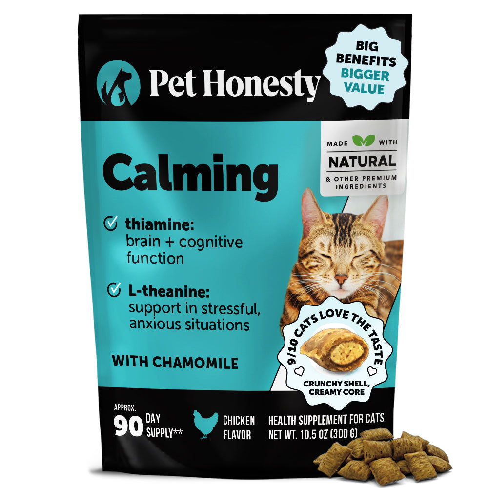 Pet Honesty Calming Dual Texture para gatos, sabor pollo, envase 10.5 oz / 298 g, suministro 90 días, Chewy 3713590