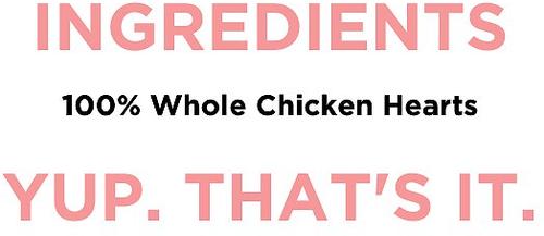 Side By Side Warming Whole Chicken Hearts Freeze-Dried Dog Treats, 4-oz bag