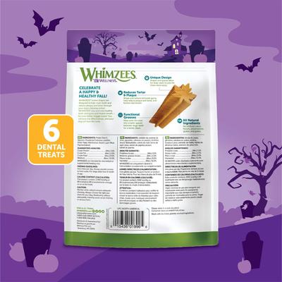 by Wellness Halloween Dental Chews Natural Grain-Free Dental Dog Treats, Medium, 6 count