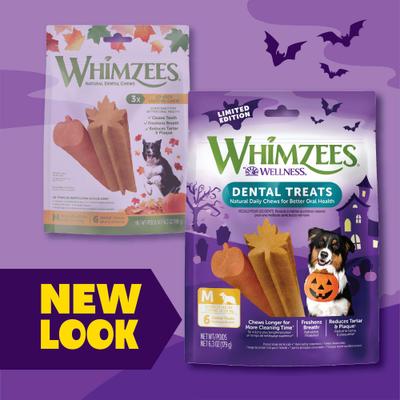 by Wellness Halloween Dental Chews Natural Grain-Free Dental Dog Treats, Medium, 6 count