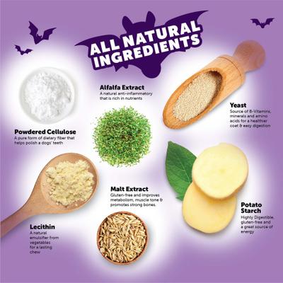 by Wellness Halloween Dental Chews Natural Grain-Free Dental Dog Treats, Medium, 6 count