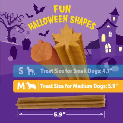 by Wellness Halloween Dental Chews Natural Grain-Free Dental Dog Treats, Medium, 6 count