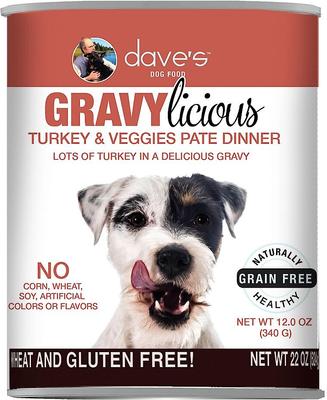 Comida húmeda enlatada para perros Stewlicious de pavo y batata, sin cereales, 13.2 oz (caja de 12)