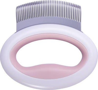 Knuckler Handheld Travel Flexible Grooming Dog & Cat Rake Comb, Pink