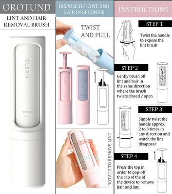 Orotund Magical Lint Dog & Cat Hair Removal Brush, Pink