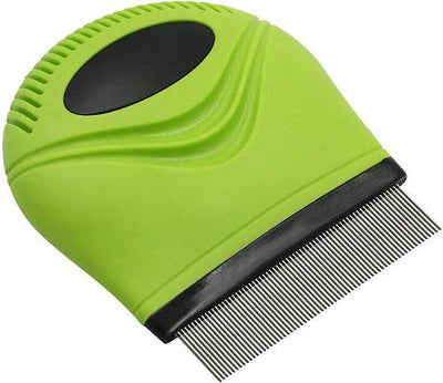 Grazer Travel Grooming Cat & Dog Flea & Tick Comb, Green
