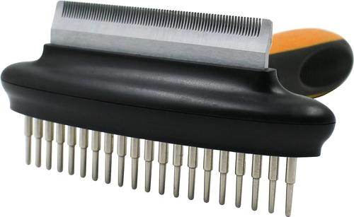 Flex Series 2-in-1 Dual-Sided Grooming Undercoat Dog & Cat Rake & Deshedding Tool, Green