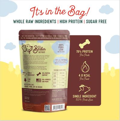 Double Pork Loin Strips Dog Jerky Treats, 10-oz bag, case of 2