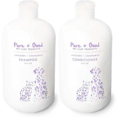 Set de champú y acondicionador para perros y gatos de lavanda y manzanilla, botella de 16 onzas líquidas, caja de 2