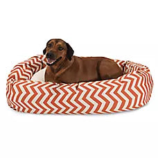 Majestic Pet Chevron Sherpa Bagel Indoor & Outdoor Dog Bed