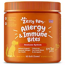 Allergy & Immune Bites, Immune Support y Gut Health, sabor Cordero. 90 chews.