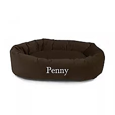 Majestic Pet Personalized Velvet Bagel Cat & Dog Bed