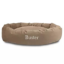 Majestic Pet Personalized Suede Bagel Cat & Dog Bed