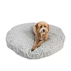 REV Cama Pillow Ramey Gray Indoor Outdoor Round para Perro - Snoozer