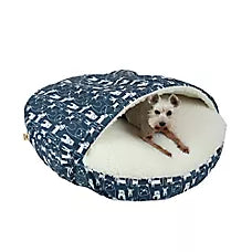 Snoozer Wag Collection Pedigree Denim Luxury Cozy Cave Round Dog Bed