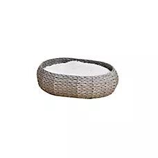 Cama Buttercup Grey Handwoven Basket para Mascotas - PetPals