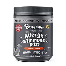 Vet Strength Allergy & Immune, Fish Oil & Immune Blend, sabor Queso Ahumado. 90 unidades.