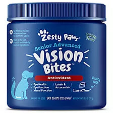 Senior Advanced Vision Bites, Support Eye Health, sabor Pollo. 90 chews.