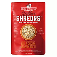 Stella's Shredrs Adult Dog Wet Food or Topper - Beef & Chicken