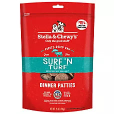 Freeze-Dried Raw Dinner Patties All Life Stages Dry Dog Food - Surf 'N Turf