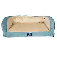 Serta Quilted Orthopedic Bolster Pet Bed w/Removable Cover