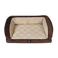 Serta Quilted Orthopedic Bolster Pet Bed w/Removable Cover