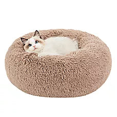 REV Cama Calming -Fluffy Plush Faux Fur Anti-Slip Donut Bed para Perros y Gatos - Bedsure
