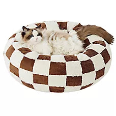 REV Cama Cute Donut - Checkerboard para Perros y Gatos - Lesure