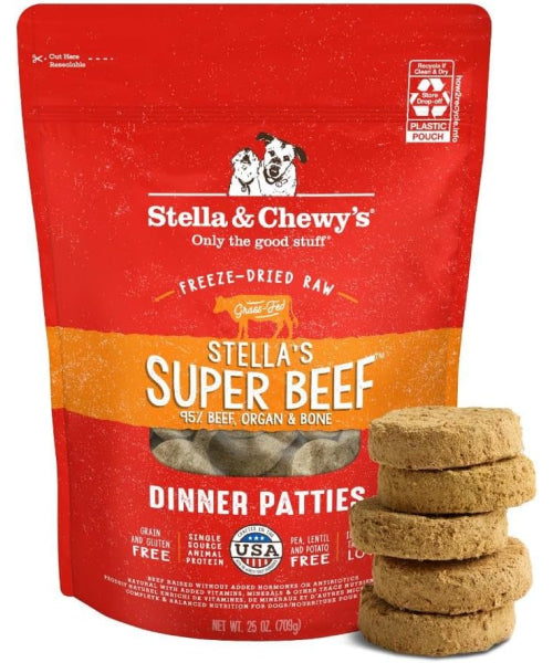 Stella & Chewy's, Dinner Patties Stella’s Super Beef Freeze-Dried. 156, 397 y 709 gr.