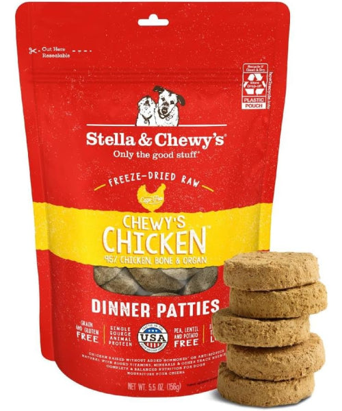 Stella & Chewy's, Dinner Patties Chewy’s Chicken Freeze-Dried. 156, 397 y 709 gr.