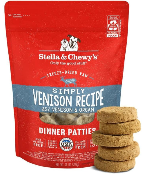 Stella & Chewy's, Dinner Patties Simply Venison Recipe Freeze Dried Puppy and Dog. 156 y 397 gr. (Copy)