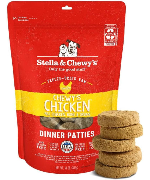 Stella & Chewy's, Dinner Patties Chewy’s Chicken Freeze-Dried. 156, 397 y 709 gr.