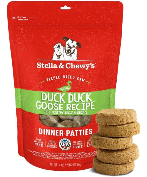 Stella & Chewy's, Dinner Patties Stella’s Duck Duck Goose Recipe Freeze-Dried. 156, 397 y 709 gr. (Copy)