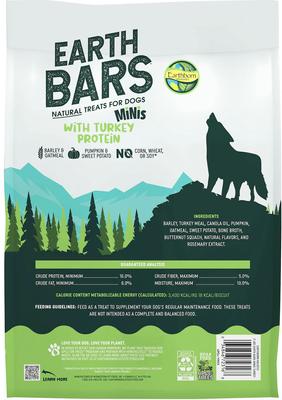EarthBars Minis with Turkey Protein Natural Dog Biscuit Treats, 10-oz bag