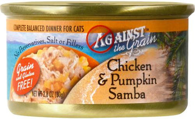 Comida enlatada para gatos sin cereales Chicken & Pumpkin Samba Dinner, 2.8 oz, caja de 24