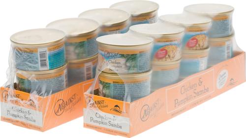 Comida enlatada para gatos sin cereales Chicken & Pumpkin Samba Dinner, 2.8 oz, caja de 24