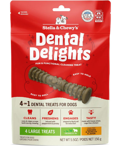 Stella & Chewy's, Dental Delights with Freeze-Dried Chicken, Large. 4 y 17 Treats