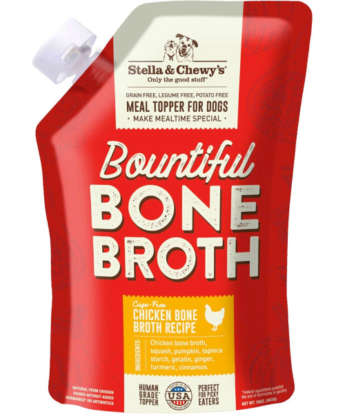 Stella & Chewy's, Bountiful Bone Broth Cage Free Chicken Recipe for Dogs. 454 ml.