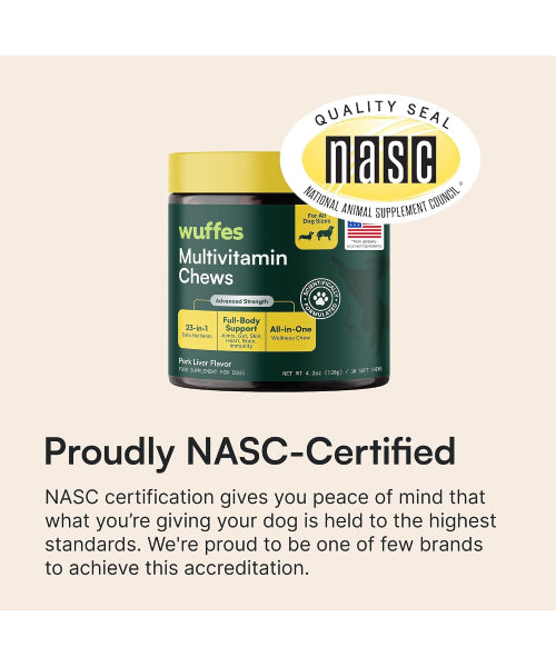 Wuffes, Multivitamin for Every Day para Perros. 30 y 60 chews.