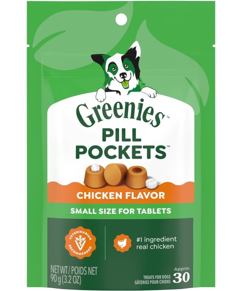 Greenies, Pill Pockets Soft Treats para tabletas 4 sabores. 30 chews