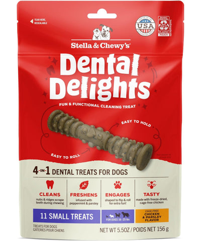 Stella & Chewy's, Dental Delights with Freeze-Dried Chicken, Small. 11 y 21 Treats
