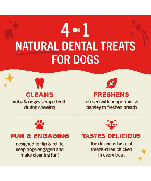 Stella & Chewy's, Dental Delights with Freeze-Dried Chicken, Extra Small. 23 y 44 treats