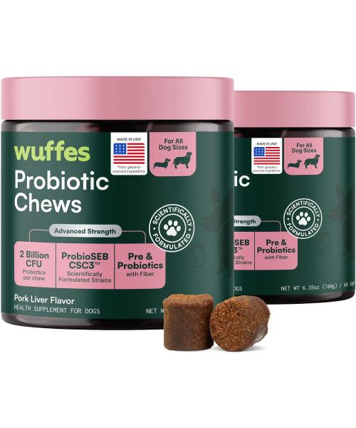 Wuffes, Probiotic Gut and Immune Support para Perros. 60 y 120 chews