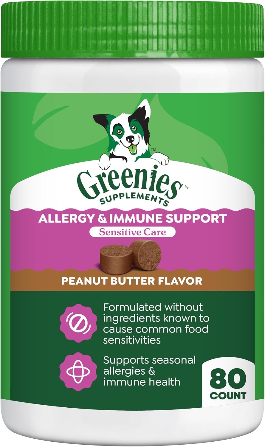 Greenies, Supplements Allergy and Immune Support sabor Crema de Cacahuate. 40 y 80 chews