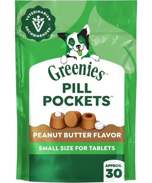 Greenies, Pill Pockets Soft Treats para tabletas 4 sabores. 30 chews