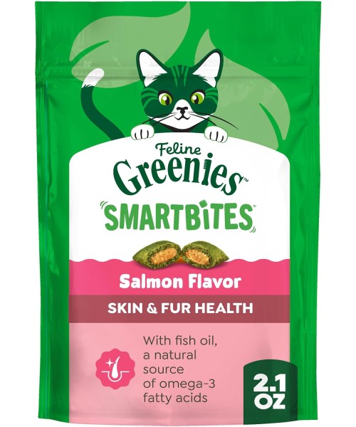 Greenies, Feline Smartbites Skin and Fur sabor Salmón. 3 tamaños