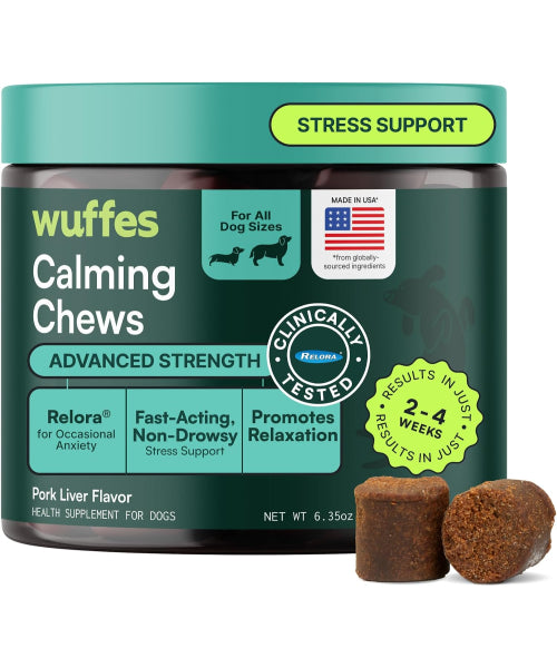 Wuffes, Calming Chews Supplement for Stress Sedative Free para Perros. 60 chews